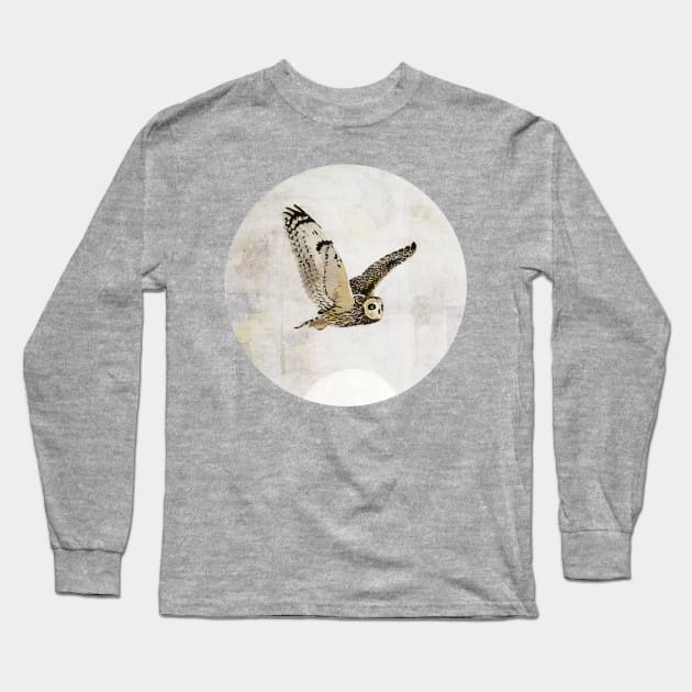 Short Eared Owl Long Sleeve T-Shirt by KatherineBlowerDesigns